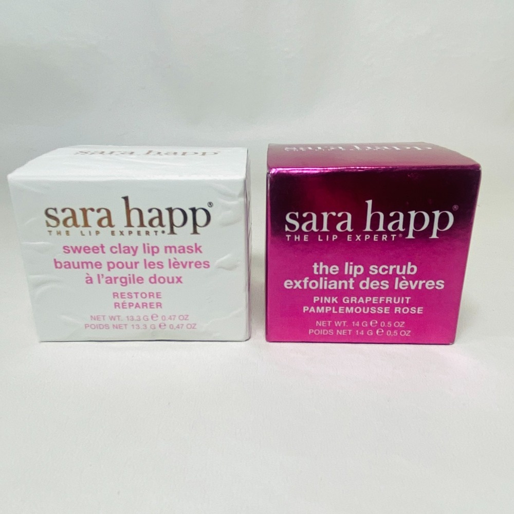 Lot‎ of 2 Sara Happ The Lip Expert Lip Scrub 0.5 oz and LIp Mask 0.47 oz NIB